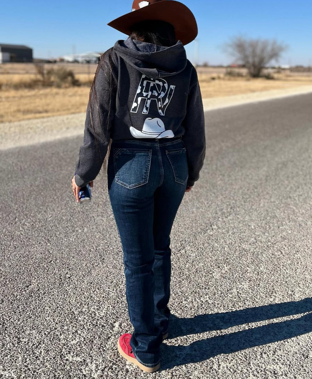 Grey Cow Print Hoodie