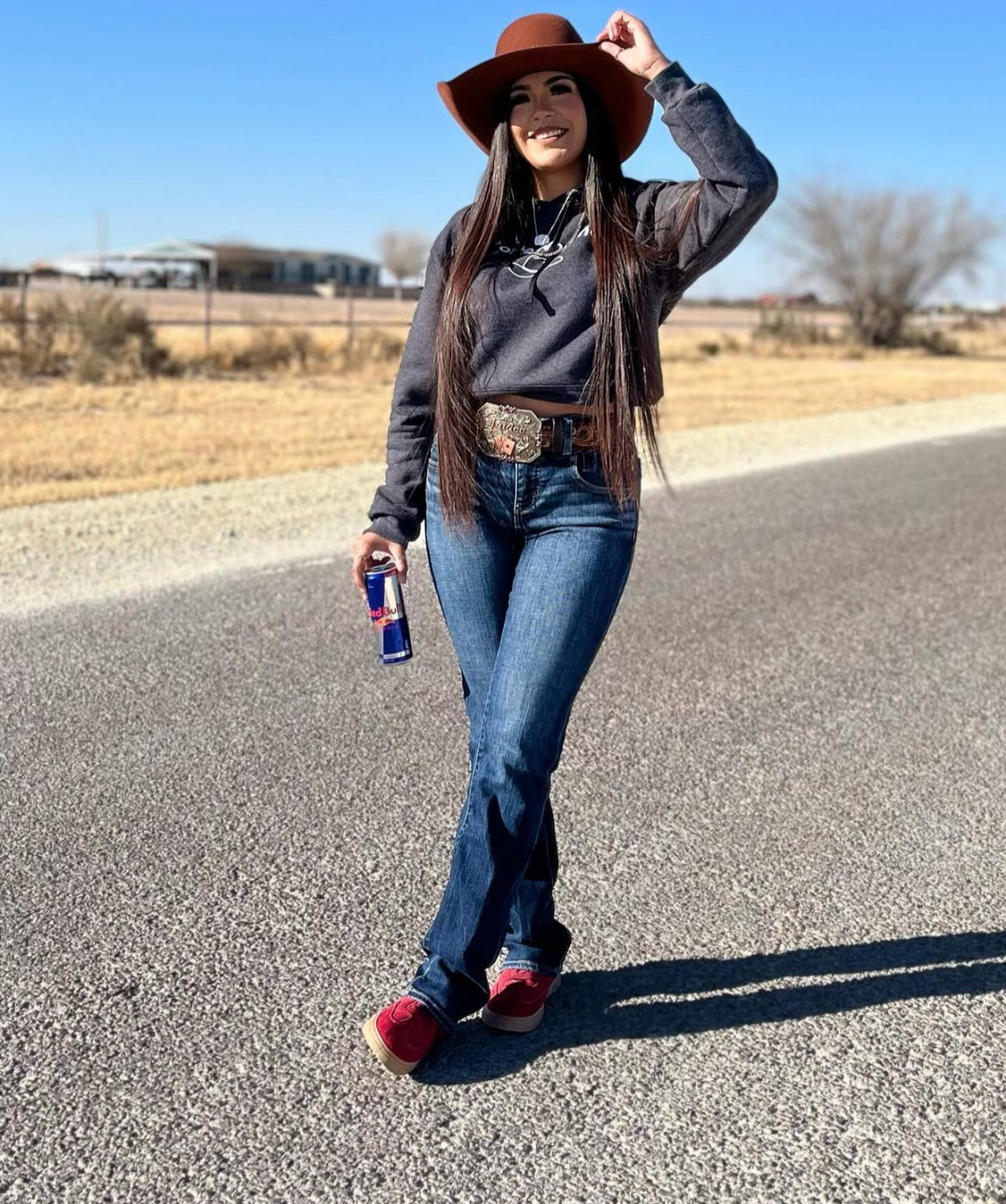 Grey Cow Print Hoodie